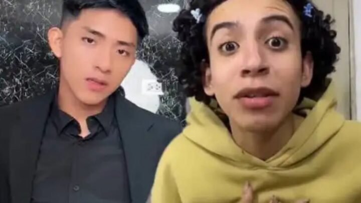 Óscar Junior Custodio y el tiktoker Valentino en una composición relacionada con un cruce por un meme