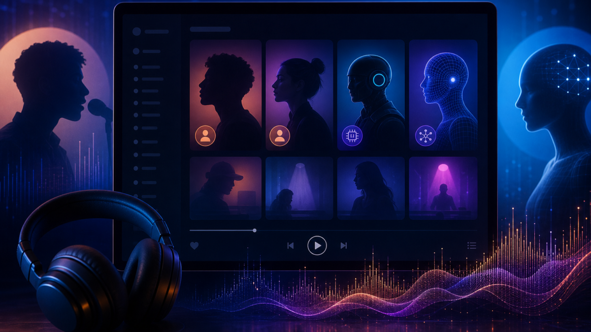 Imagen ilustrativa para: Spotify etiquetará perfiles de artistas generados por IA desde mediados de septiembre